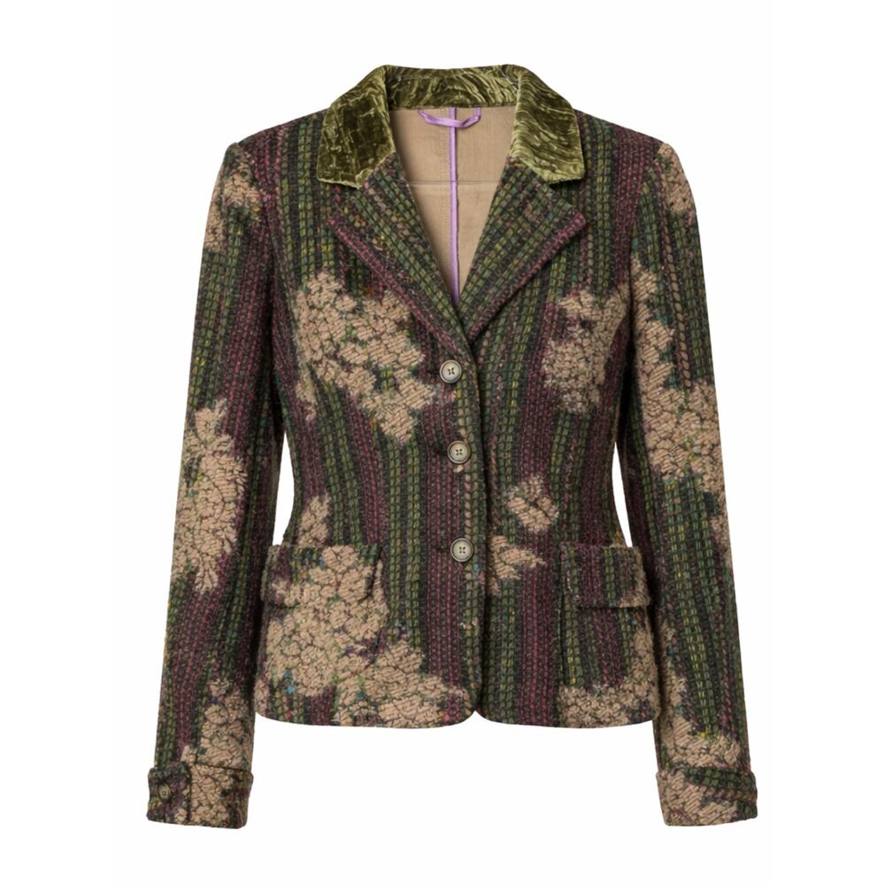 Etro Fall 2004 Runway-Inspired Brocade Blazer Velvet Collar NWT Size 12